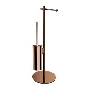 OMNIRES - MODERN PROJECT voľne stojaci držiak na toaletný papier a kefu, medený MP60810CP vyobraziť