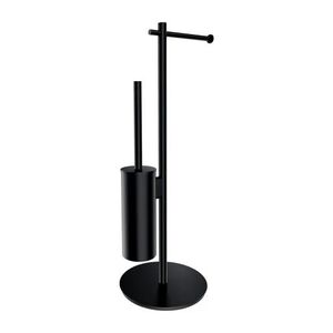 OMNIRES - MODERN PROJECT voľne stojaci držiak na toaletný papier a kefu, matná čierna MP60810BL vyobraziť