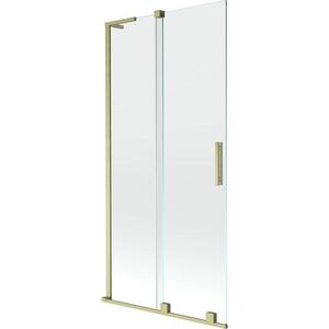 MEXEN/S - Velar L dvojkrídlová posuvná vaňová zástena 95 x 150, transparent, zlatá kartáčovaná 896-095-003-01-55 vyobraziť