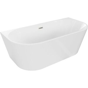 MEXEN/S - Oval vaňa voľne stojaca nástenná 160 x 80, biela, sifón a prepad nikel kartáčovaná 52671608000-97 vyobraziť