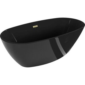 MEXEN/S - Eris voľne stojaca vaňa 170 x 80, čierna, sifón a prepad kartáčované zlato 53441708070-55 vyobraziť