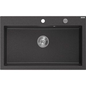 MEXEN - Elix granitový drez 1-miska 800 x 500 mm, čierna kropenatá, sifón chróm 6527801005-76 vyobraziť