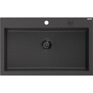 MEXEN/S - Elix granitový drez 1-miska 800 x 500 mm, čierna kropenatá, sifón čierna 6527801005-76-B vyobraziť