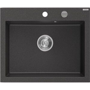 MEXEN - Elix granitový drez 1-miska 600 x 500 mm, čierna kropenatá, sifón chróm 6525601005-76 vyobraziť