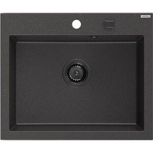MEXEN/S - Elix granitový drez 1-miska 600 x 500 mm, čierna kropenatá, sifón čierna 6525601005-76-B vyobraziť