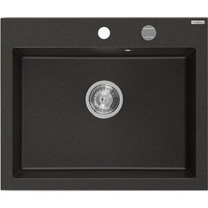MEXEN - Elix granitový drez 1-miska 600 x 500 mm, čierna/zlatá metalik, sifón chróm 6525601005-75 vyobraziť