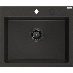 MEXEN/S - Elix granitový drez 1-miska 600 x 500 mm, čierna/zlatá metalik, sifón čierna 6525601005-75-B vyobraziť