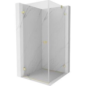 MEXEN/S - Lunar-B sprchovací kút dvere krídlové ľavá 70 x 70, transparent, zlato kartáčovaná 832-070-070-55-00-L vyobraziť