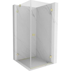 MEXEN/S - Lunar-B sprchovací kút dvere krídlové pravá 70 x 70, transparent, zlato kartáčovaná 832-070-070-55-00-P vyobraziť