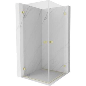 MEXEN/S - Lunar-B Duo sprchovací kút dvere krídlové 70 x 70, transparent, zlato kartáčovaná 832-070L-070P-55-00 vyobraziť