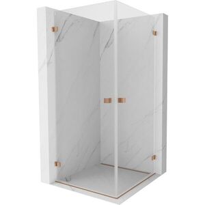MEXEN/S - Lunar-B Duo sprchovací kút dvere krídlové 70 x 70, transparent, meď kartáčovaná 832-070L-070P-65-00 vyobraziť
