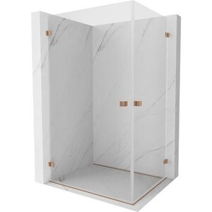 MEXEN/S - Lunar-B Duo sprchovací kút dvere krídlové 95 x 70, transparent, meď kartáčovaná 832-095L-070P-65-00 vyobraziť