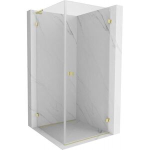 MEXEN/S - Lunar-B L sprchový kút dvere krídlové pravá 70 x 70, transparent, zlato kartáčovaná 832L-070-070-55-00-P vyobraziť