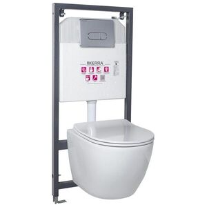 KERRA - Inštalačný set WC Kasos + tlačidlo Pacific (chróm) 5907548118097 vyobraziť