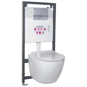 KERRA - Inštalačný set WC Kasos + tlačidlo Adriatic (chróm) 5907548118103 vyobraziť