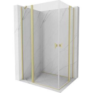 MEXEN/S - Mist Duo sprchovací kút dvere krídlové 95 x 70, transparent, zlato kartáčovaná 8A4-095-070-55-00 vyobraziť