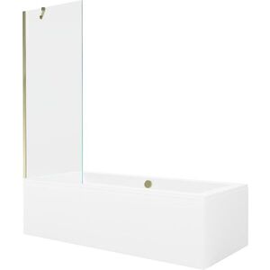 MEXEN/S - Cube obdĺžniková vaňa 180 x 80 cm s panelom + vaňová zástena 70, transparent, zlatá 550518080X9507000050 vyobraziť