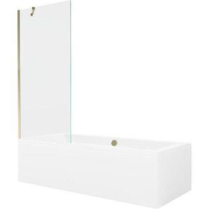 MEXEN/S - Cube obdĺžniková vaňa 180 x 80 cm s panelom + vaňová zástena 80, transparent, zlatá 550518080X9508000050 vyobraziť