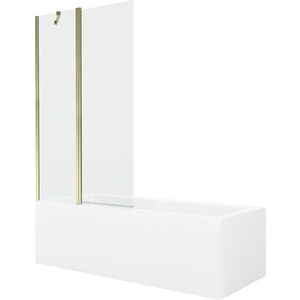 MEXEN/S - Cubik obdĺžniková vaňa 150 x 70 cm s panelom + vaňová zástena 100, transparent, zlatá 550315070X9410115000 vyobraziť