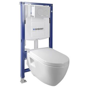 AQUALINE - Závesné WC Nera s podomietkovou nádržkou do sadrokartónu a tlačidlom Geberit, biela WC-SADA-16 vyobraziť