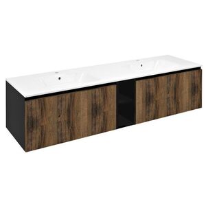 SAPHO - LOREA skrinka 180x46x51, 5cm (80+20+80cm), dub collingwood/čierna matná LE080-1935-07 vyobraziť