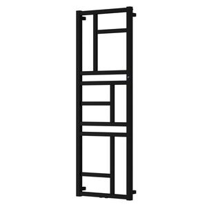 Instalprojekt - Kúpeľňový radiátor MONDRIAN - Farba radiátora - Čierna, Pripojenie radiátora - Spodná centrálne pripojenie D50, Rozmer radiátora HL - 600 x 1740 mm, výkon 618 W RADMON601731SP vyobraziť