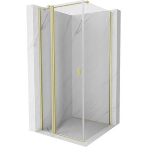 MEXEN/S - Mist T sprchovací kút dvere krídlové 95 x 95, transparent, zlato kartáčovaná 8A4T-095-095-55-00 vyobraziť
