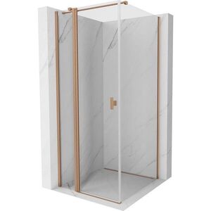 MEXEN/S - Mist T sprchovací kút dvere krídlové 95 x 95, transparent, meď kartáčovaná 8A4T-095-095-65-00 vyobraziť