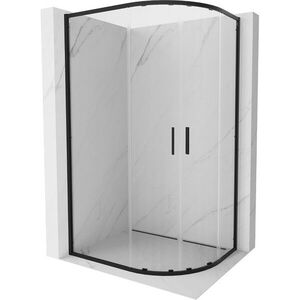 MEXEN/S - Exo štvrťkruhový asymetrický posuvný sprchovací kút 100 x 90, transparent, čierna 8132-100-090-70-00 vyobraziť