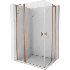 MEXEN/S - Mist L Duo sprchovací kút dvere krídlové 105 x 100, transparent, meď kartáčovaná 8A4L-105-100-65-00 vyobraziť