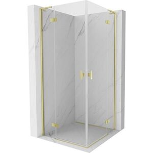 MEXEN/S - Mist-H L Duo sprchový kút dvere krídlové 95 x 95, transparent, zlato kartáčovaná 8A5L-095L-095P-55-00 vyobraziť