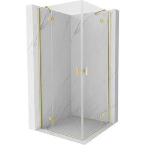 MEXEN/S - Mist H Duo sprchový kút dvere krídlové 95 x 95, transparent, zlato kartáčovaná 8A5-095L-095P-55-00 vyobraziť