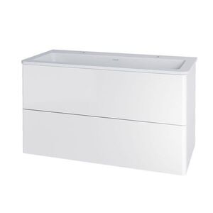 Mereo Siena, kúpeľňová skrinka s umývadlom z liateho mramoru 101 cm, biela lesk CN412M2 vyobraziť