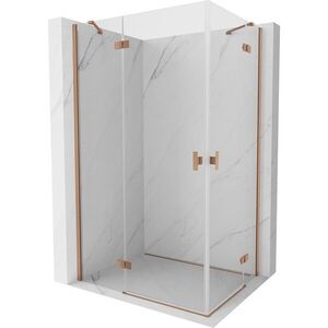 MEXEN/S - Mist H Duo sprchovací kút dvere krídlové 105 x 75, transparent, meď kartáčovaná 8A5-105L-075P-65-00 vyobraziť