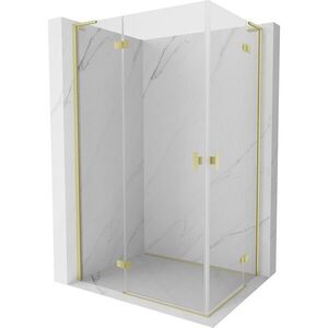 MEXEN/S - Mist-H L Duo sprchovací kút dvere krídlové 105 x 90, transparent, zlato kartáčovaná 8A5L-105L-090P-55-00 vyobraziť