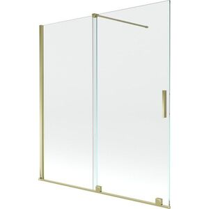 MEXEN/S - Velar Dvojkrídlová posuvná vaňová zástena 150 x 150, transparent, zlatá 896-150-000-01-50 vyobraziť