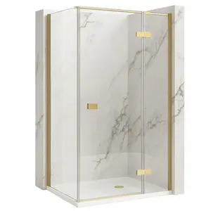 REA/S - Sprchovací kút Atlas 100x80 Brush Gold vpravo KPL-K4375 vyobraziť