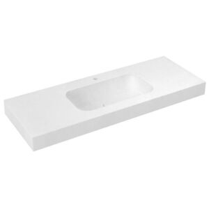 SAPHO - EMICO umývadlo, 150x50 cm, prevedenie límca L, Rockstone biela matná EM150-B1M-L vyobraziť