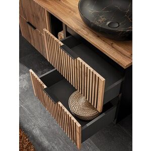 COMAD - Skrinka pod umývadlo 60cm, 2 šuplíky XILO BLACK WOTAN 5907611656426 vyobraziť