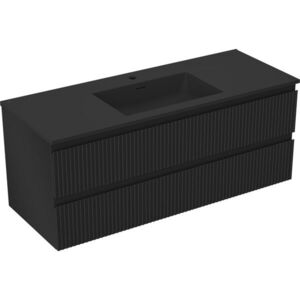 MEXEN/S - Rivel kúpeľňová skrinka 120 cm s umývadlom Otis, 2 zásuvky, reliéf, čierna mat 91A20-12047-2-BFF71-W18M71 vyobraziť
