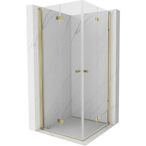MEXEN/S - Mist-F Duo sprchovací kút skladacie dvere 75 x 75, transparent, zlato 8A6-075L-075P-50-00 vyobraziť