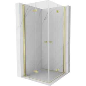 MEXEN/S - Mist-F Duo sprchovací kút skladacie dvere 75 x 75, transparent, zlato kefovaná 8A6-075L-075P-55-00 vyobraziť