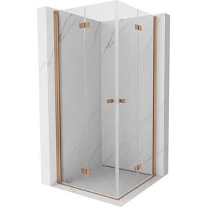 MEXEN/S - Mist-F Duo sprchovací kút skladacie dvere 75 x 75, transparent, meď kartáčovaná 8A6-075L-075P-65-00 vyobraziť
