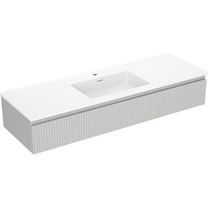 MEXEN/S - Rivel kúpeľňová skrinka 140 cm s umývadlom Otis, 1 šuplík, reliéf, šedá mat/biela mat 91A20-14023-1-BF62-W18M01 vyobraziť