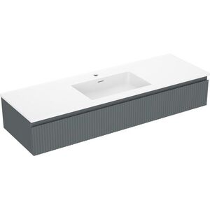 MEXEN/S - Rivel kúpeľňová skrinka 140 cm s umývadlom Otis, 1 šuplík, reliéf, grafit mat/biela mat - 91A20-14023-1-BF66-W18M0 91A20-14023-1-BF66-W18M01 vyobraziť