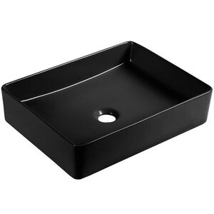 Laveo - Kvadrato - keramické umývadlo na dosku 47x36, čierna mat VUK_B247 vyobraziť