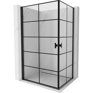 MEXEN/S - Mist-B Duo sprchovací kút dvere krídlové 80 x 70, čierna kratka, čierna 8A2-080L-070P-70-77 vyobraziť