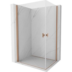 MEXEN/S - Mist-B Duo sprchovací kút dvere krídlové 85 x 75, transparent, meď kartáčovaná 8A2-085-075-65-00 vyobraziť