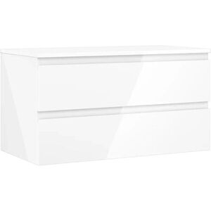 MEXEN/S - Orio kúpeľňová skrinka pod umývadlo 90 cm s doskou, 2 zásuvky, biela lesk 91A10-09047-2-BFFC00 vyobraziť
