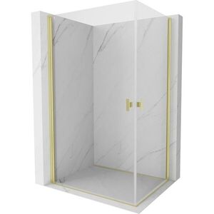 MEXEN/S - Mist-B Duo sprchovací kút dvere krídlové 90 x 70, transparent, zlato kartáčovaná 8A2-090-070-55-00 vyobraziť